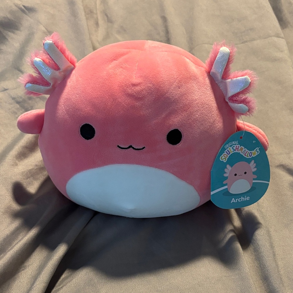 Squishmallows Pink and White Axolotl Plush